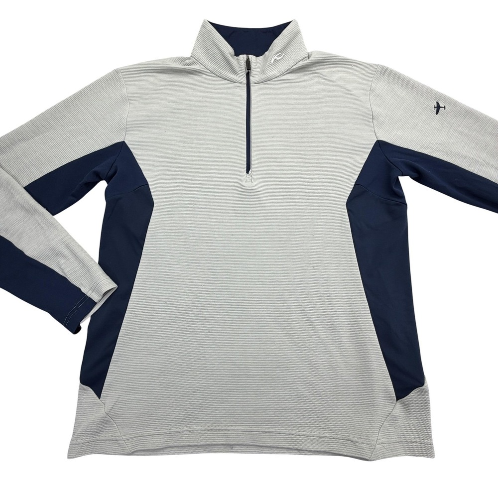 KJUS Pullover Mens M Gray 1/4 Zip Roman Midlayer Golf Mock Neck UV Lightweight